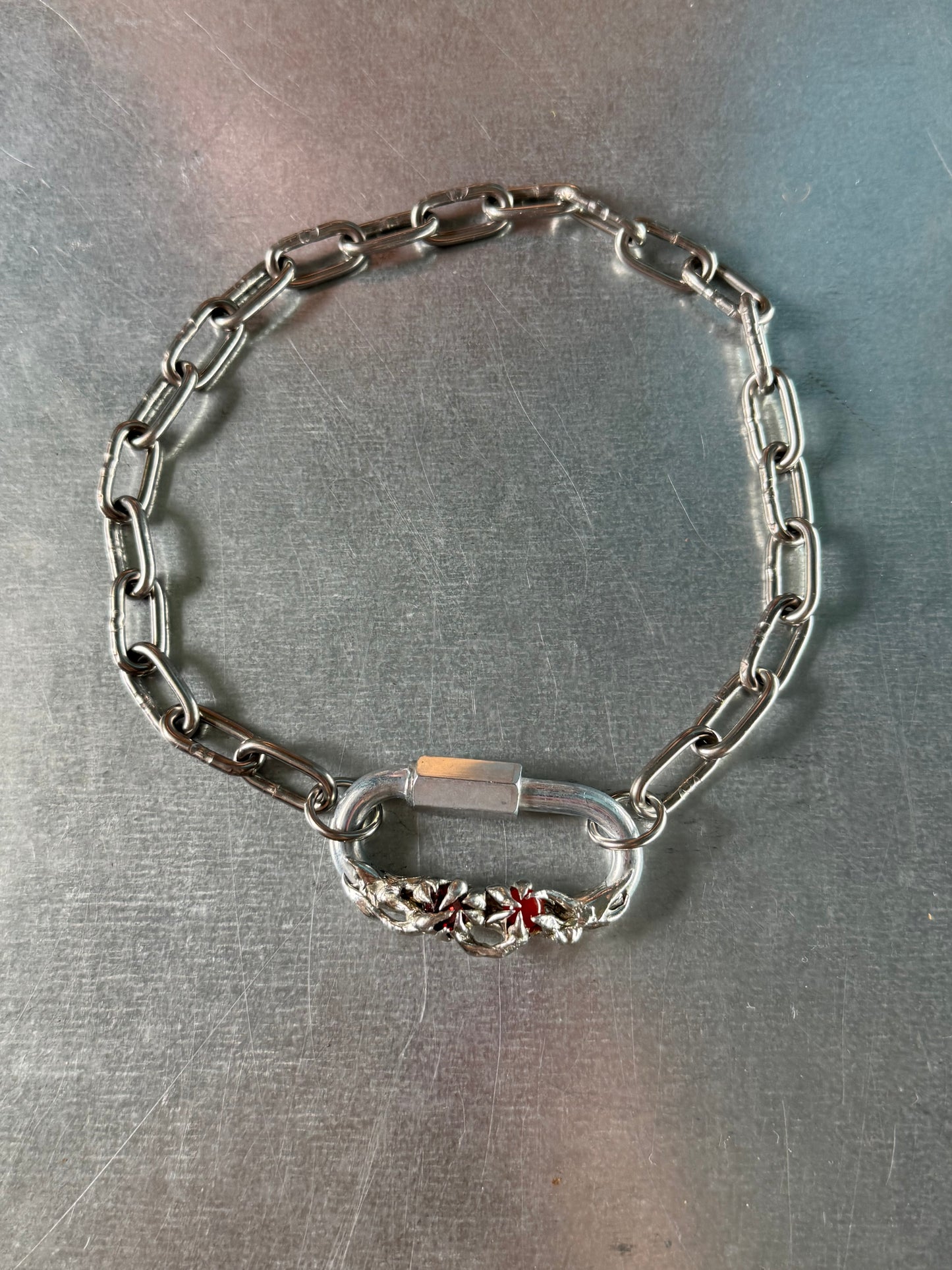 Rills | soldered Carabiner necklace