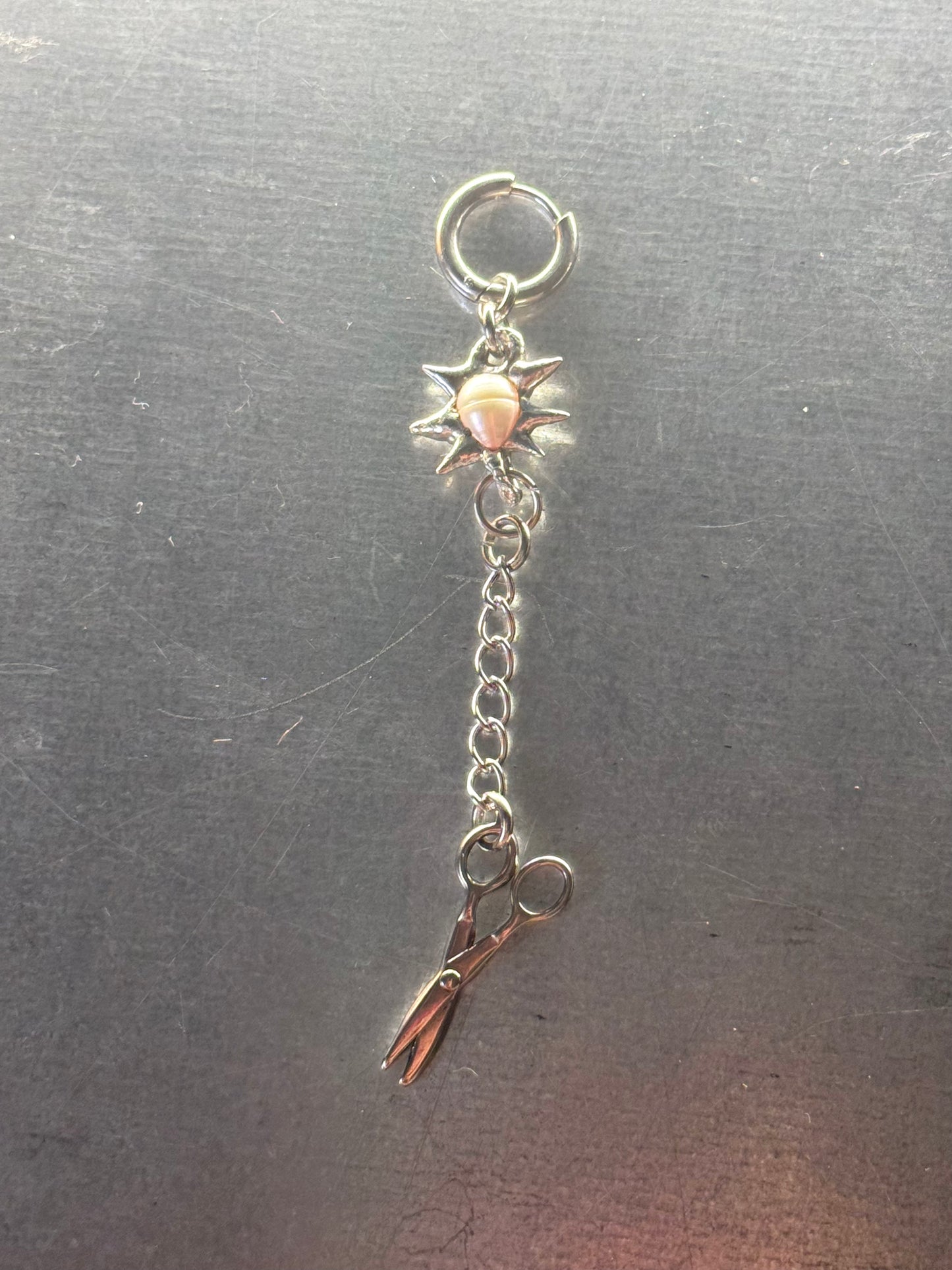 soldered pearl and scissor | soldered Earring