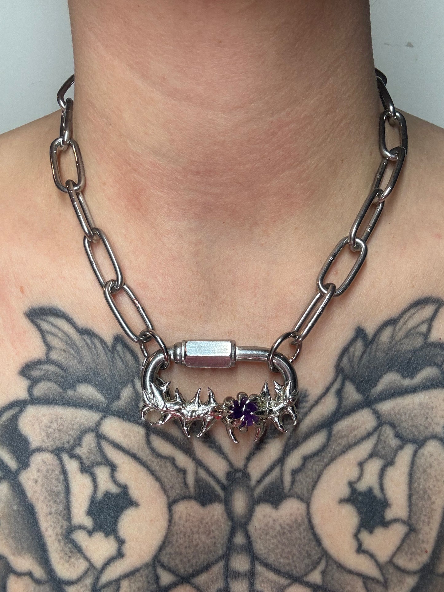 Rills | soldered Carabiner necklace