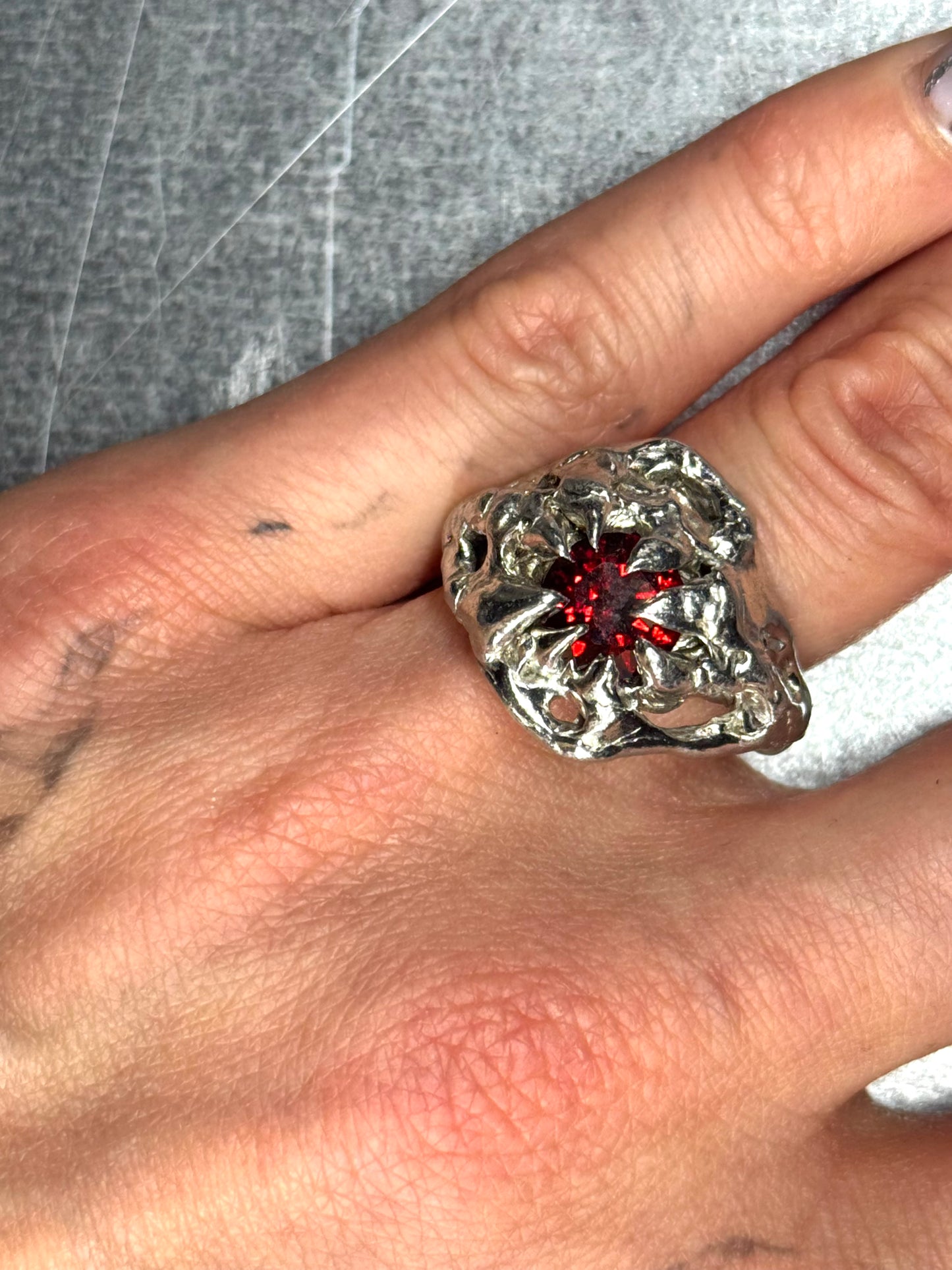 Narya red Zirconia Stone | soldered Ring