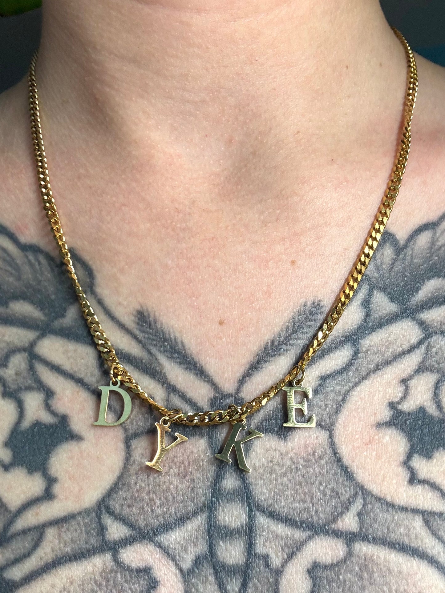 161, ACAB, DYKE | Necklace gold-colored stainlees steel