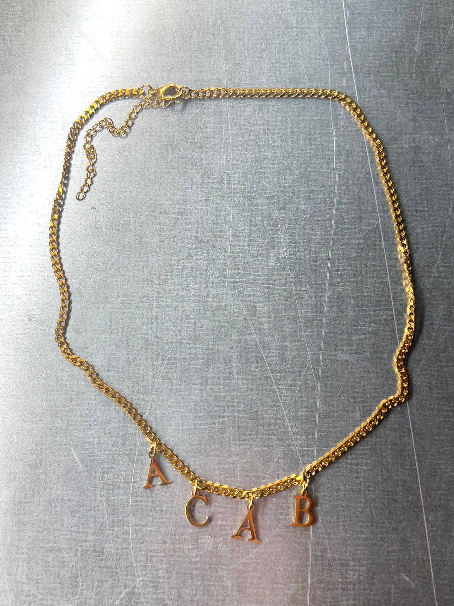 161, ACAB, DYKE | Necklace gold-colored stainlees steel
