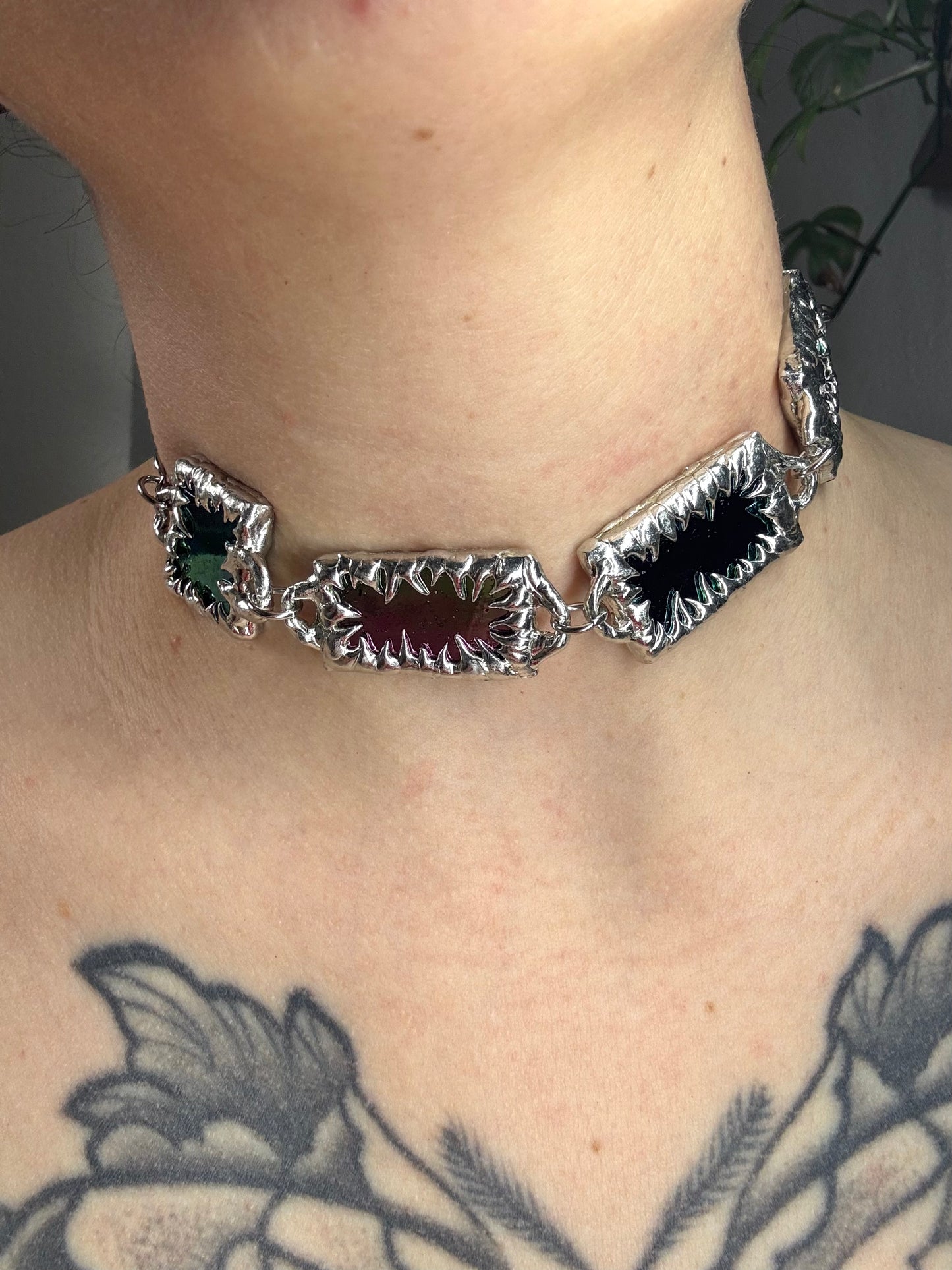 Stained Glass Collection: Hoolaha | soldered choker Necklace