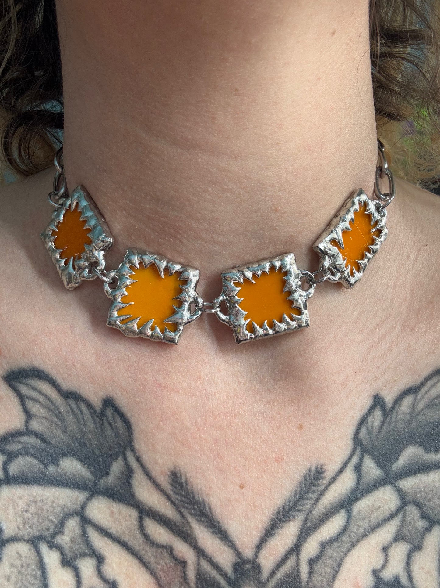 Stained Glass Collection: Nusti | soldered choker Necklace