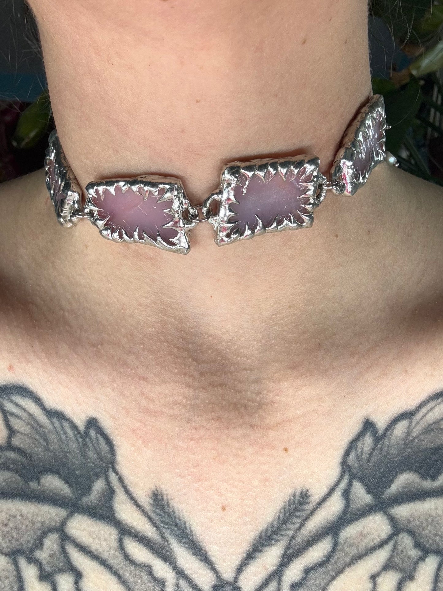 Stained Glass Collection: Tila | soldered choker Necklace
