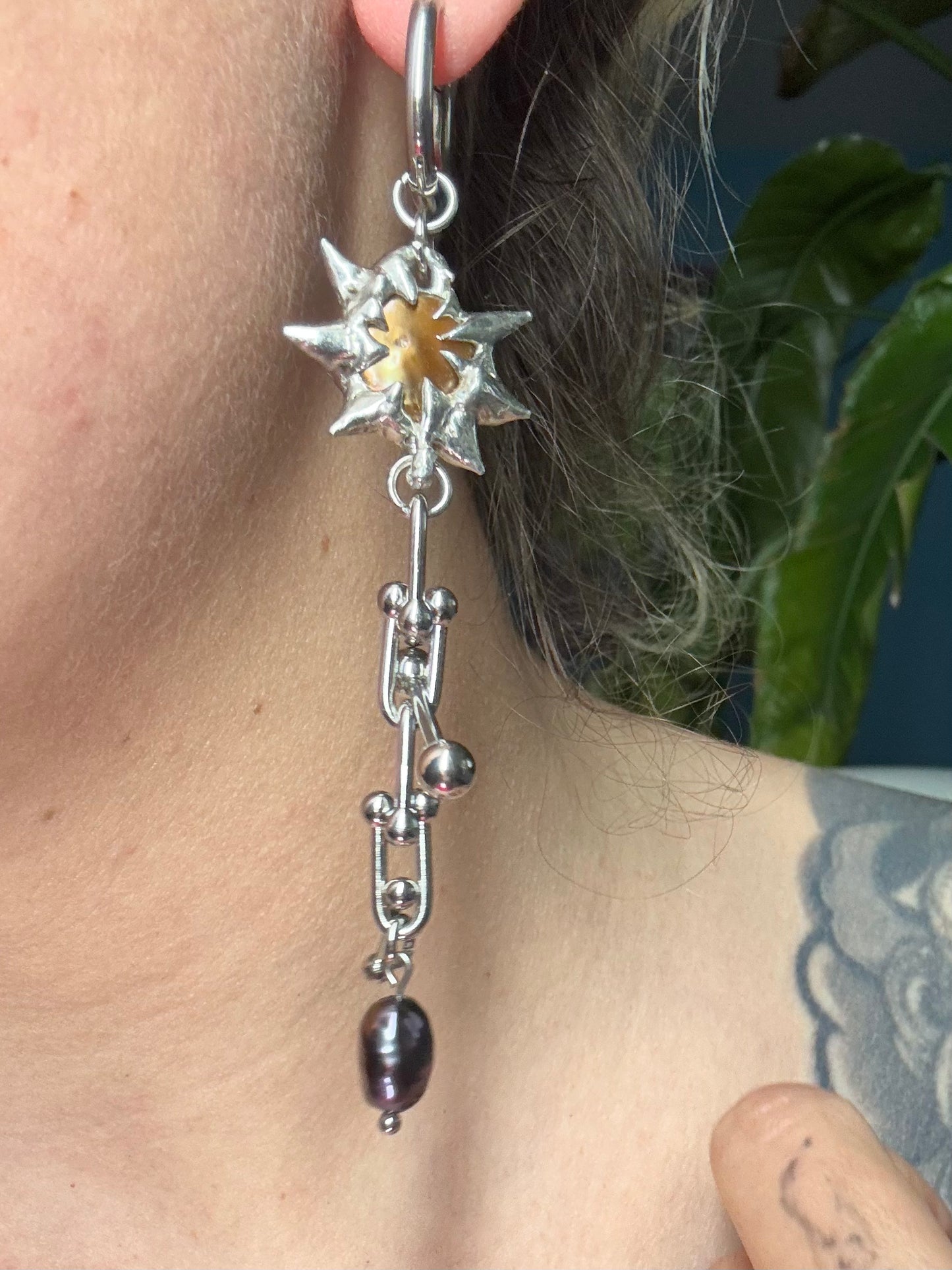 soldered Earring with piercings Phylida