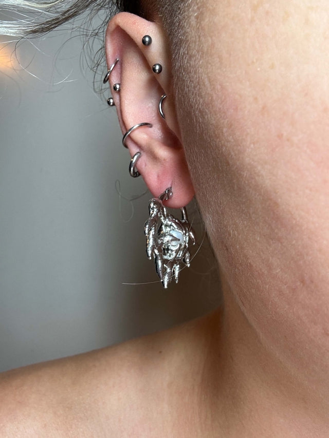 Skrull white | soldered Earring