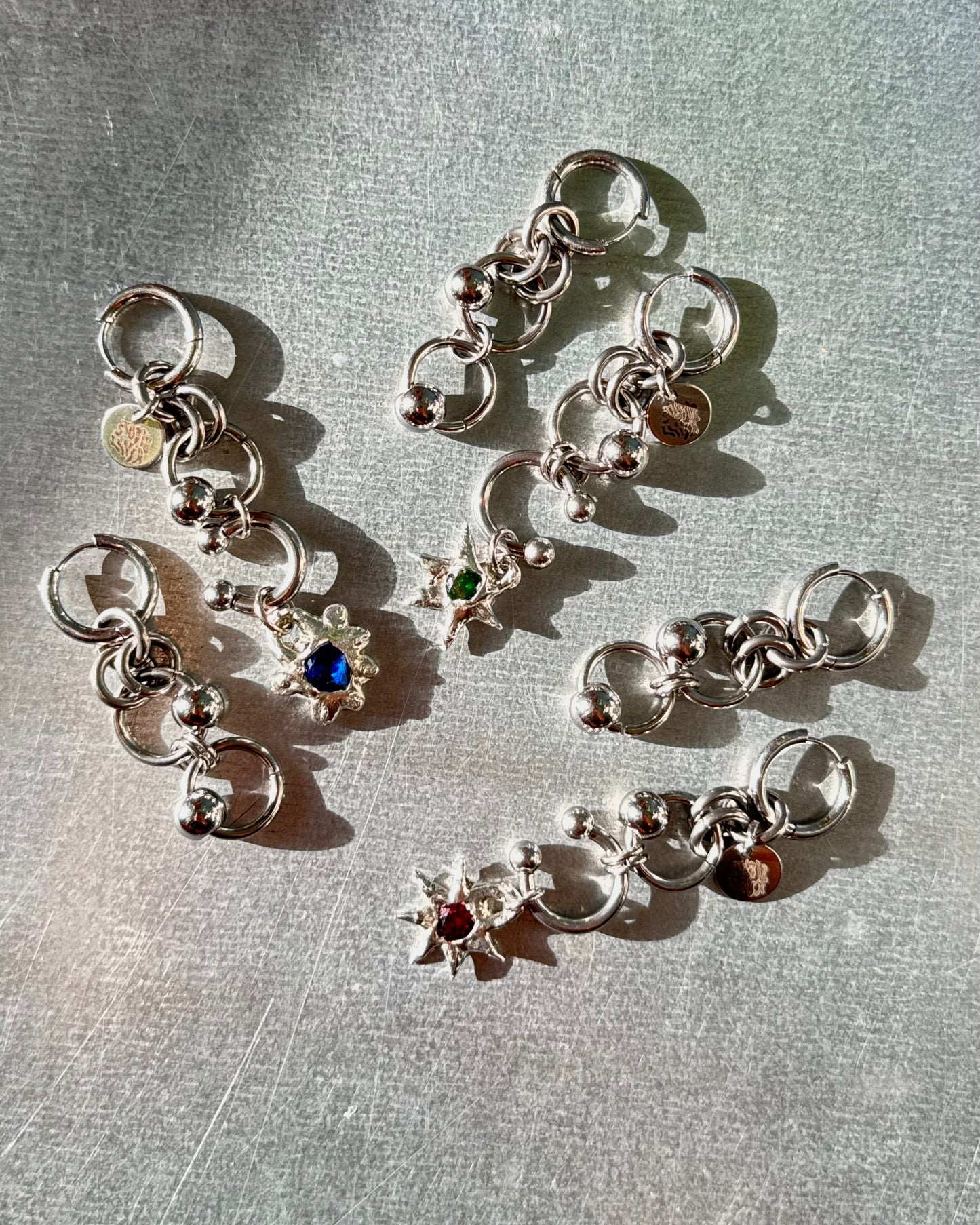 Soleria blue | Chainmail Earring Pair
