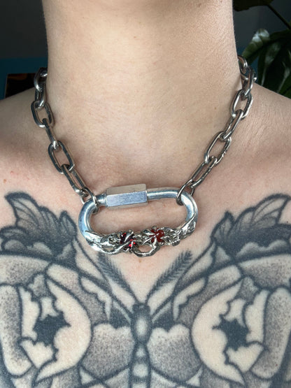 Rills | soldered Carabiner necklace