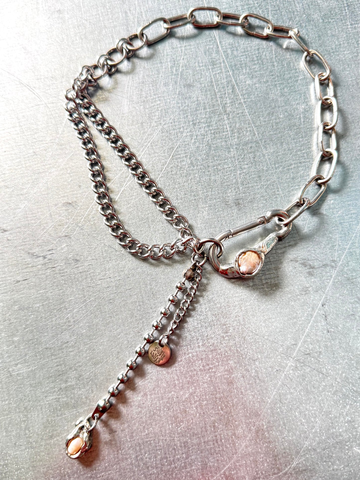Elora | soldered Carabiner Necklace