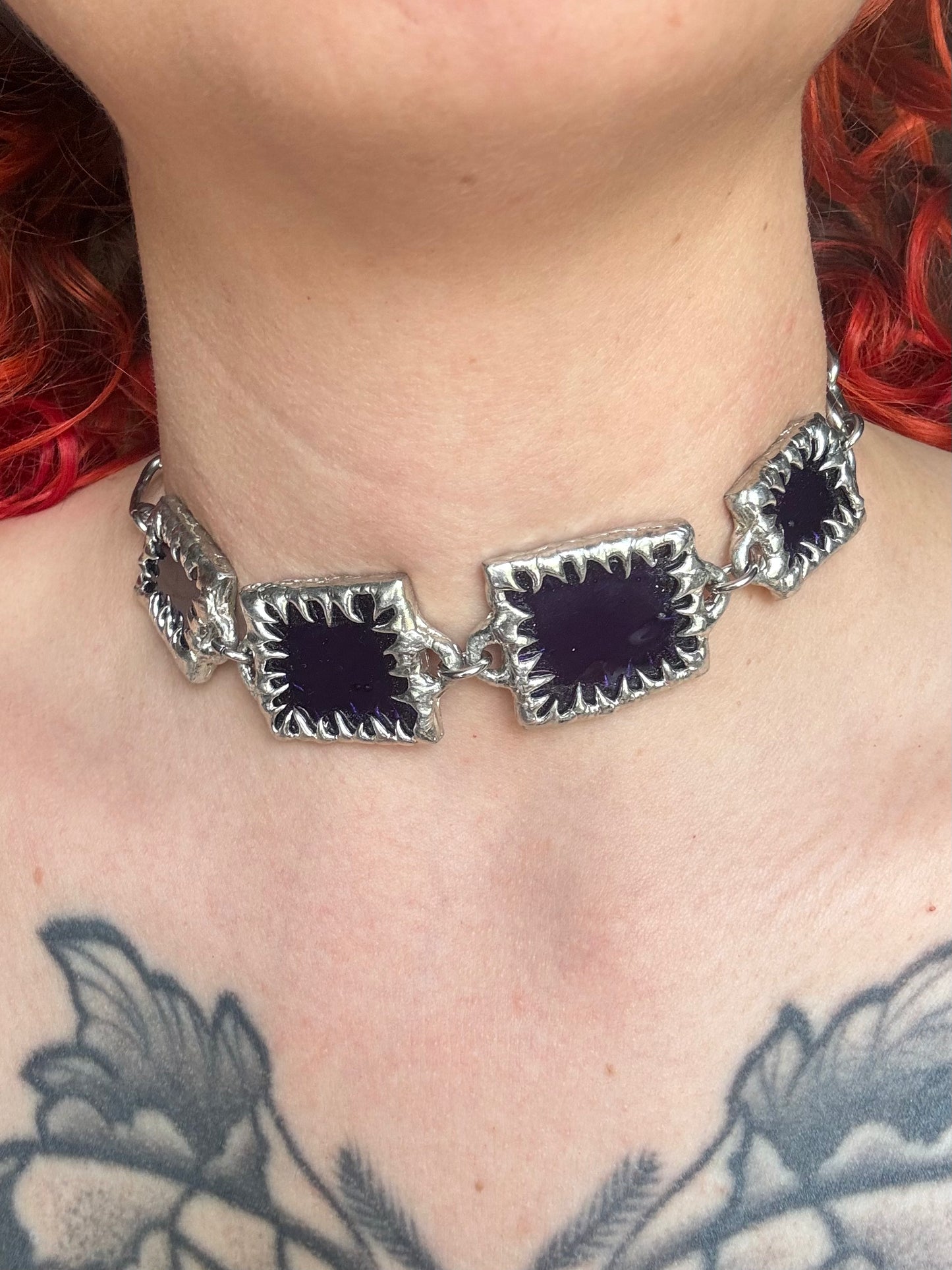 Stained Glass Collection: Zappelon | soldered choker Necklace