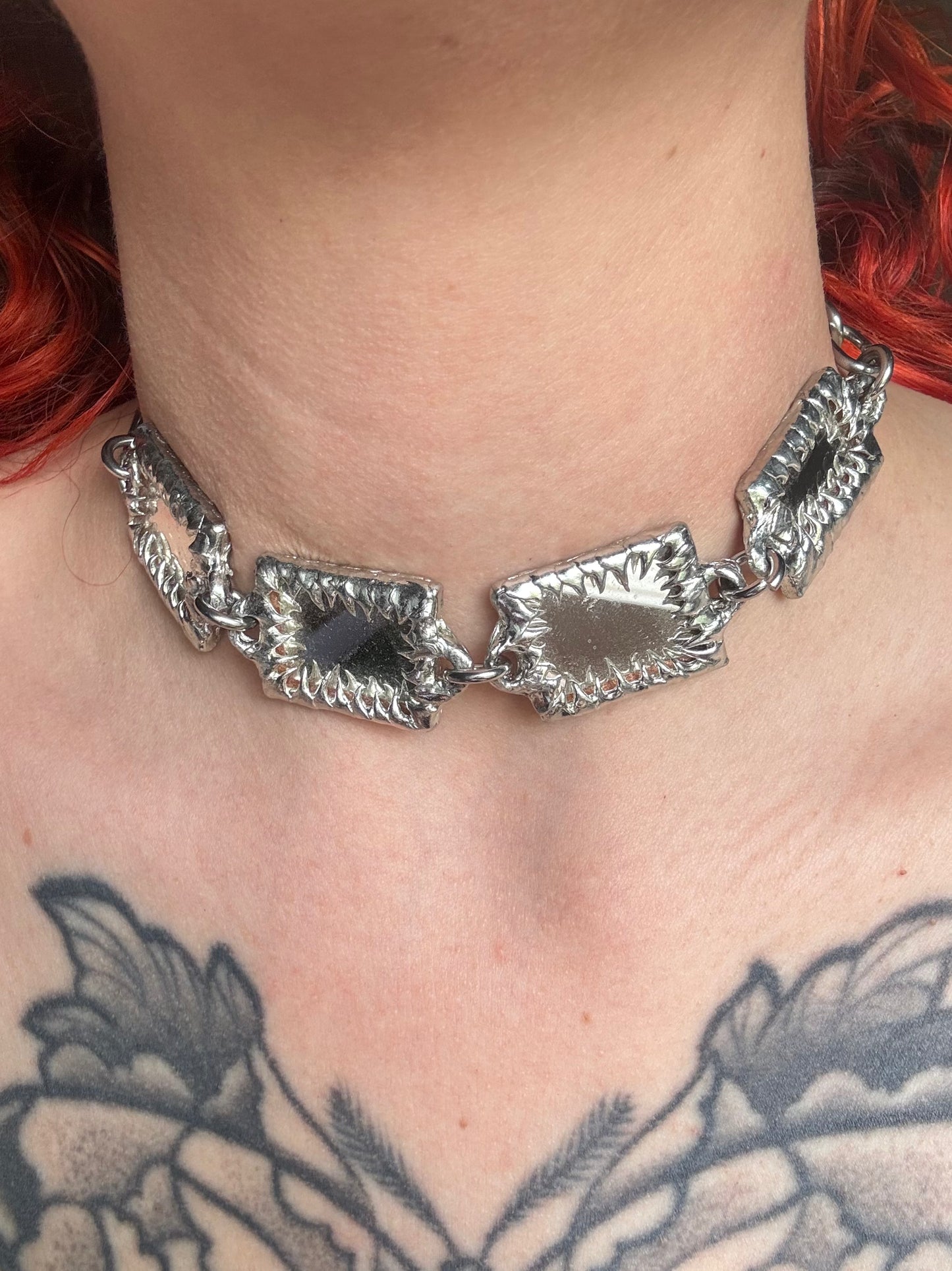Mirror choker | soldered Necklace