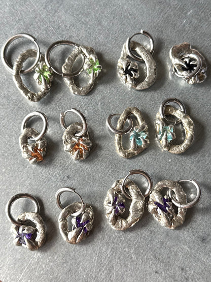 Vek | organic shaped soldered Earring Pair