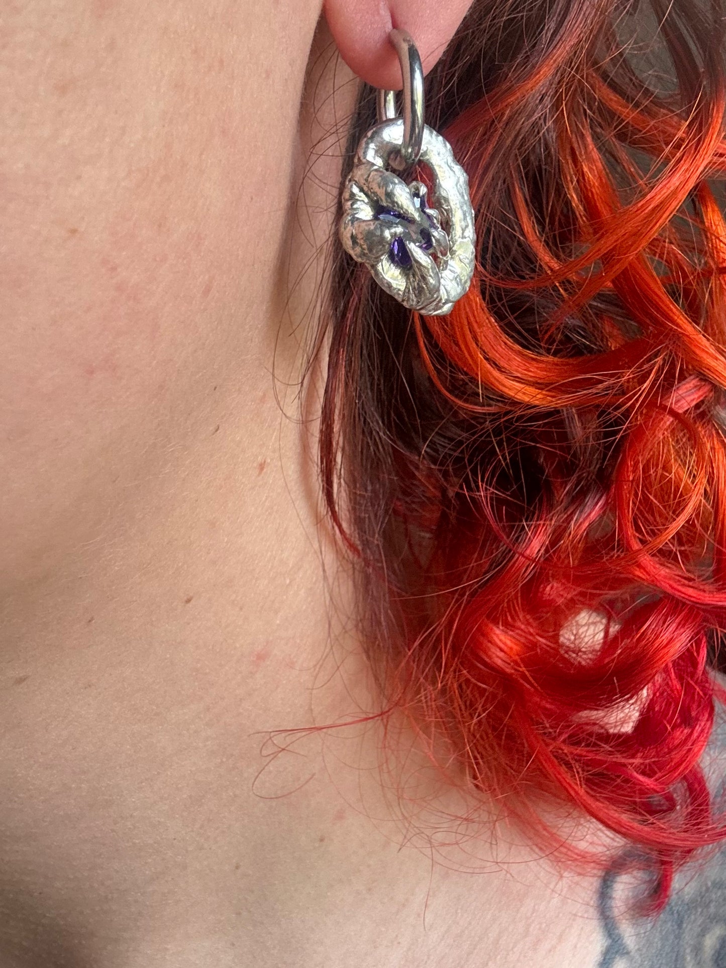 Vek | organic shaped soldered Earring Pair