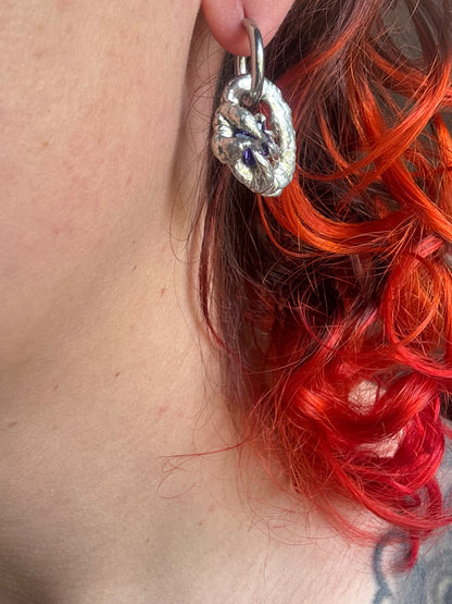 Vek | organic shaped soldered Earring Pair