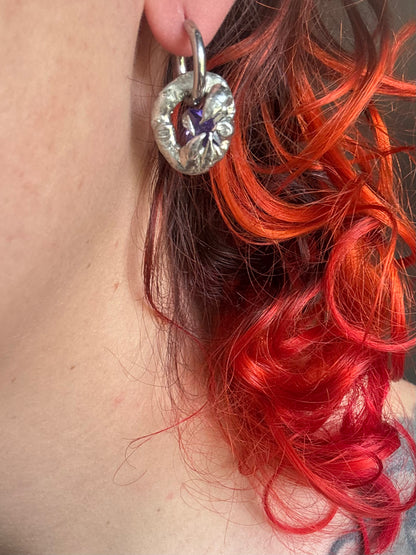 Vek | organic shaped soldered Earring Pair