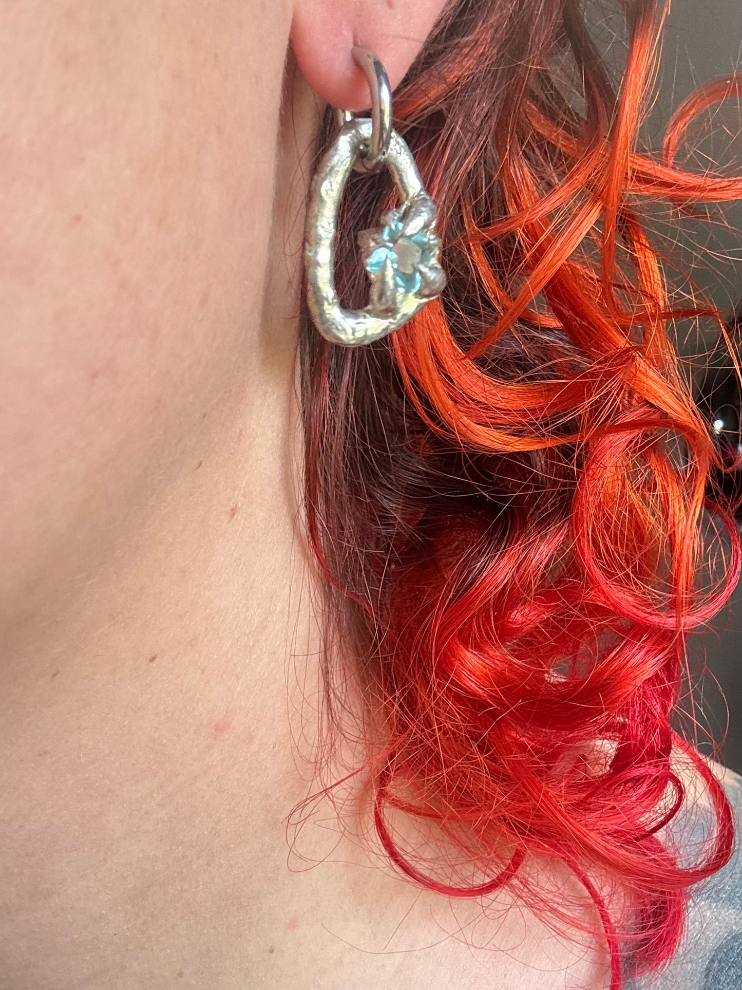 Vek | organic shaped soldered Earring Pair