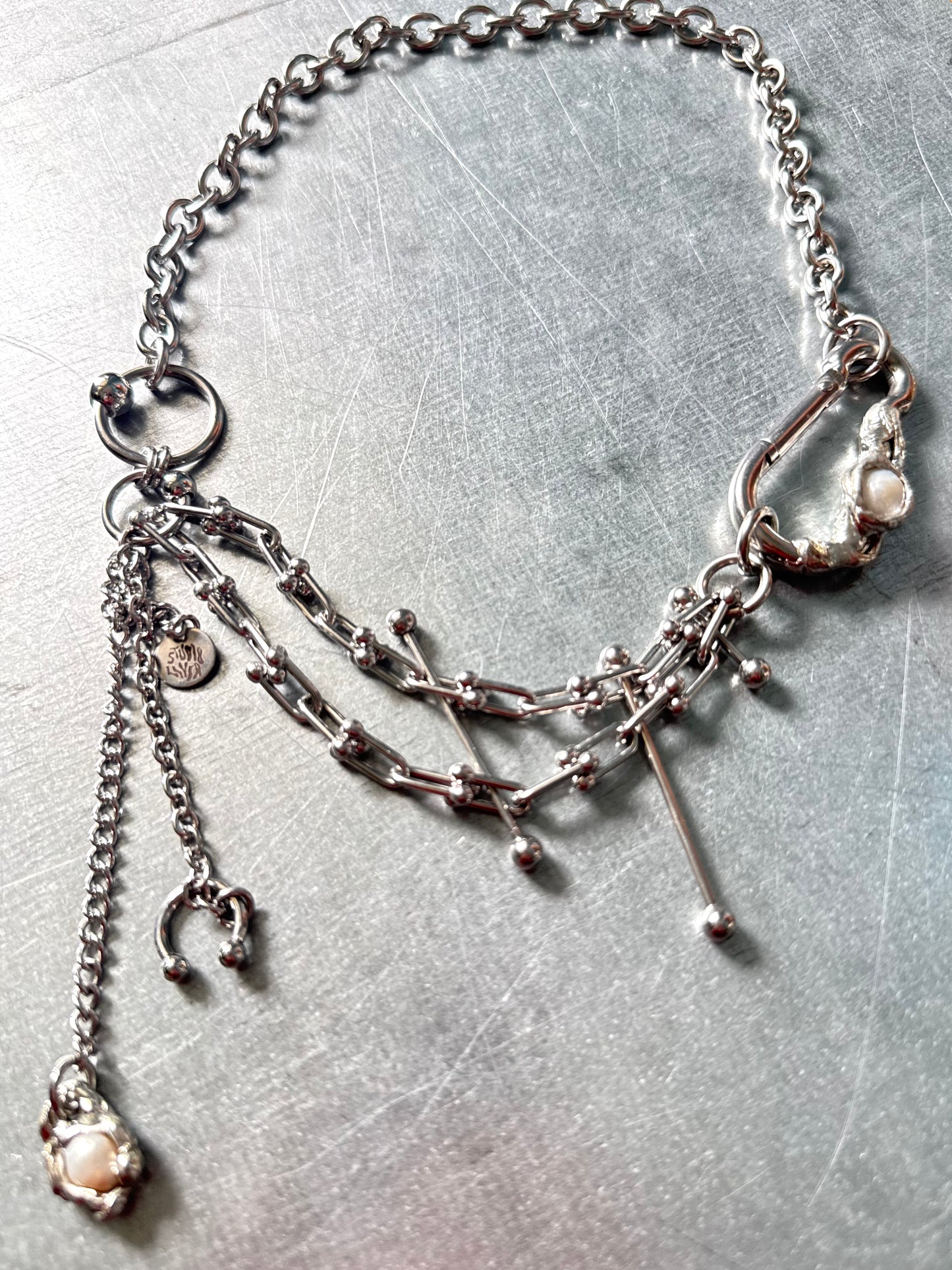 Lune | soldered Carabiner Necklace