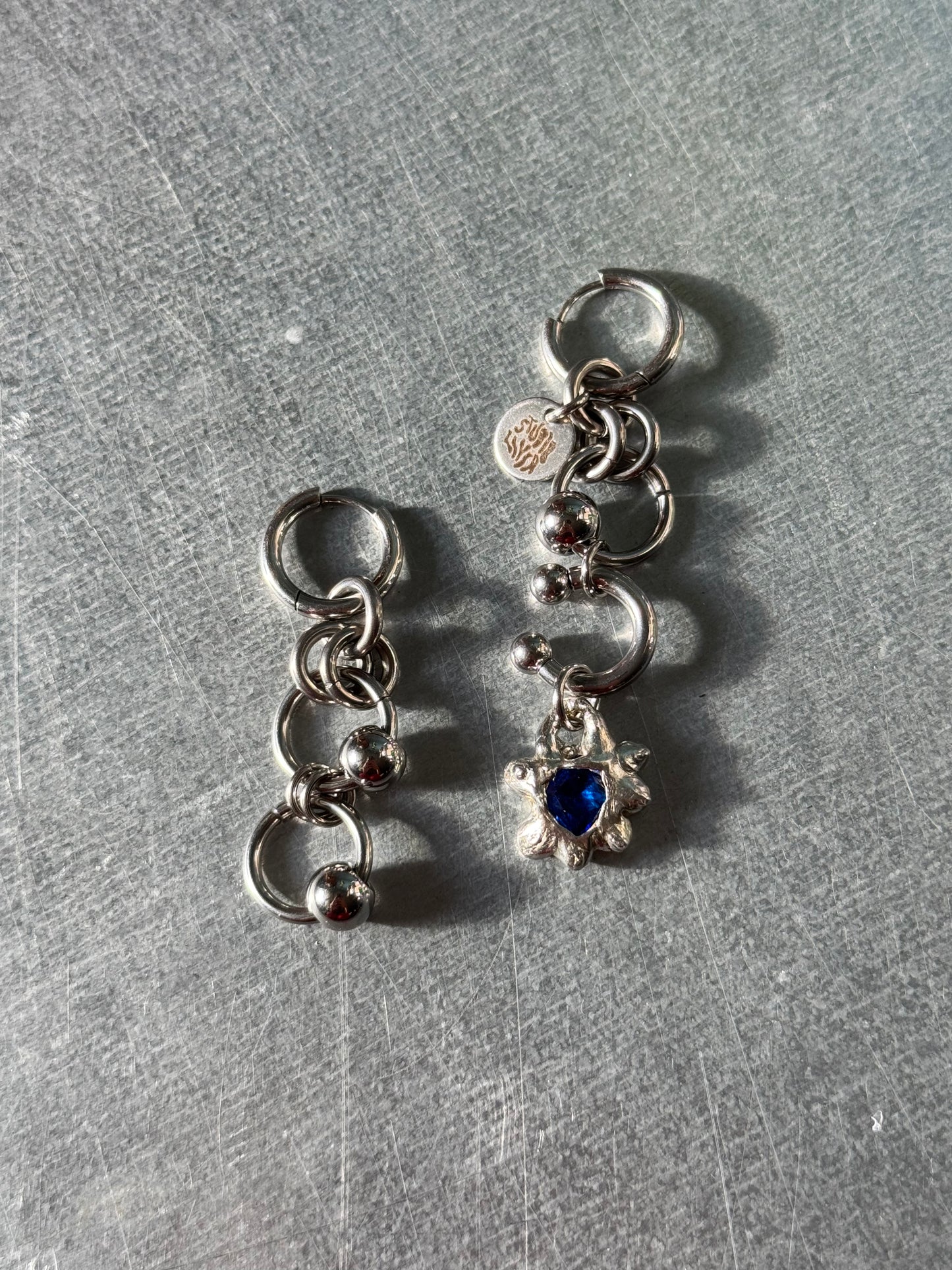 Soleria blue | Chainmail Earring Pair
