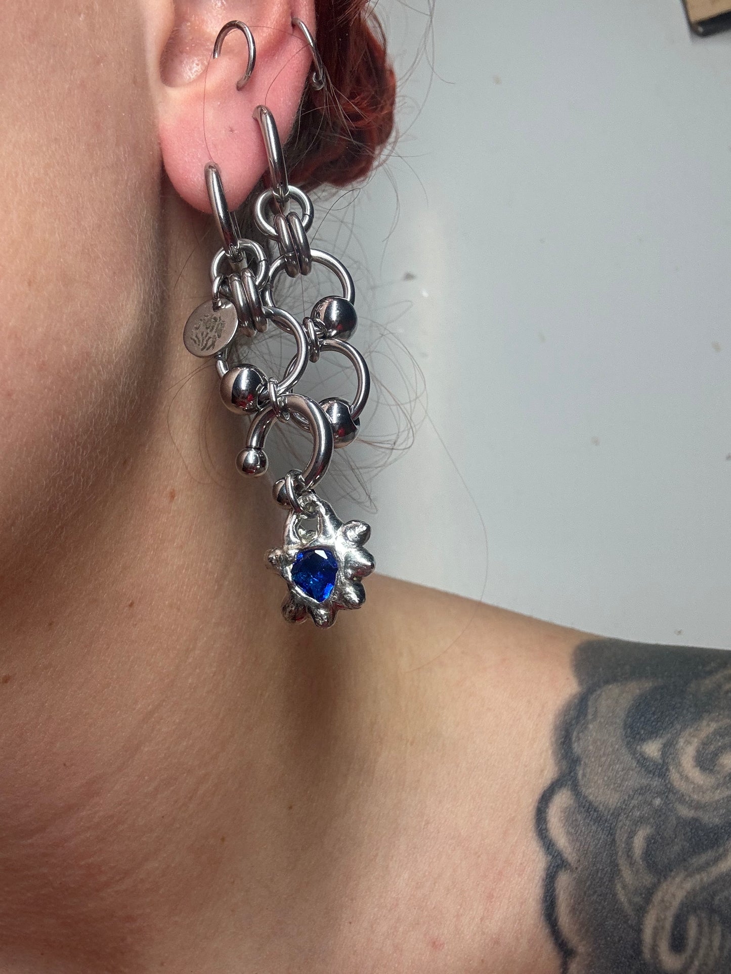 Soleria blue | Chainmail Earring Pair