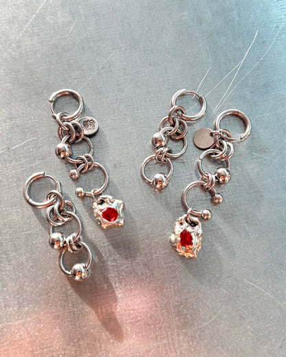Soleria orange | Chainmail Earring Pair
