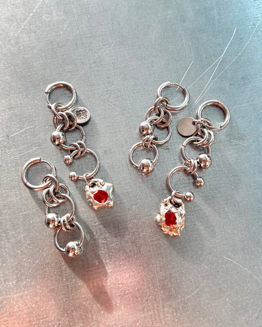 Soleria orange | Chainmail Earring Pair