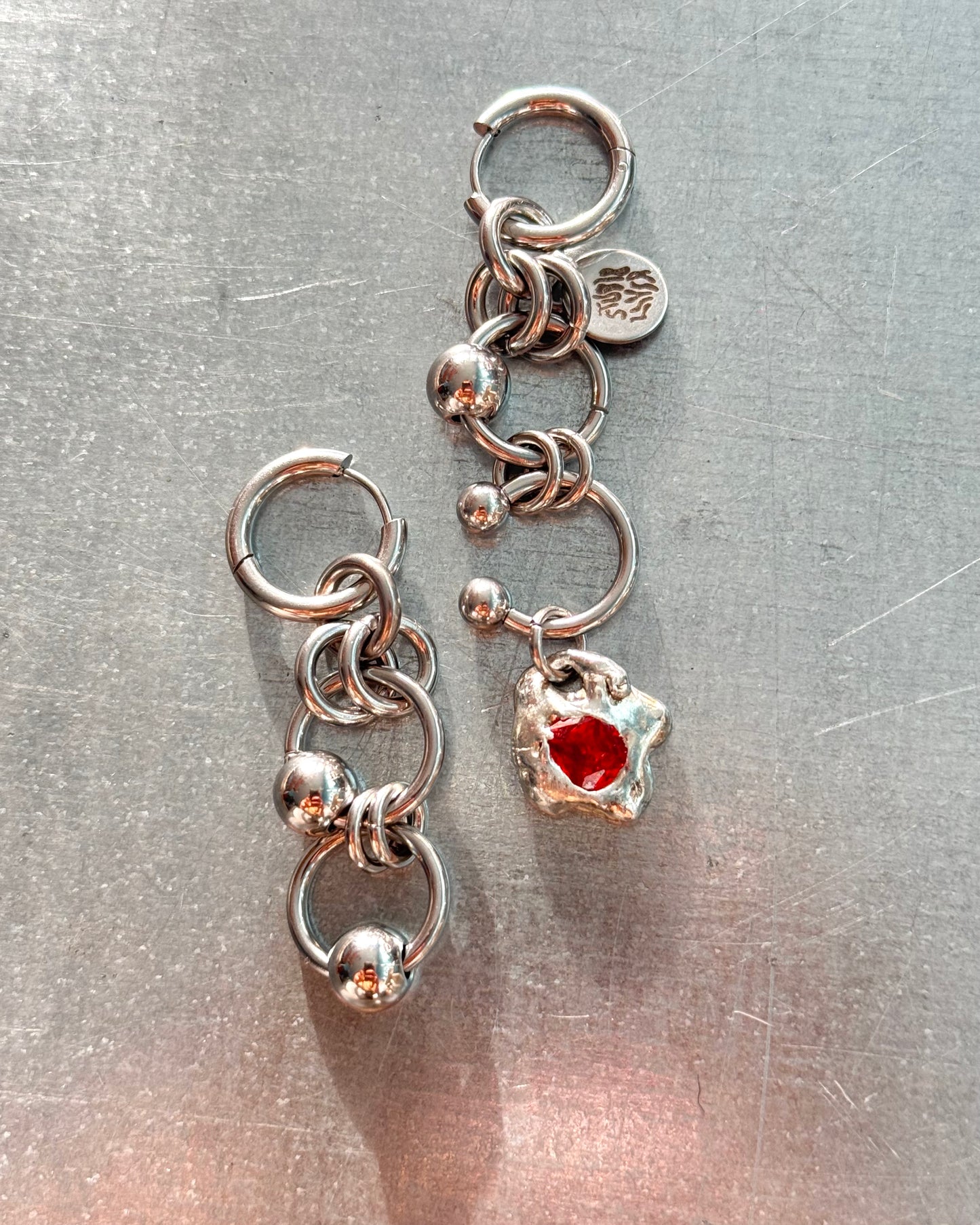 Soleria orange | Chainmail Earring Pair