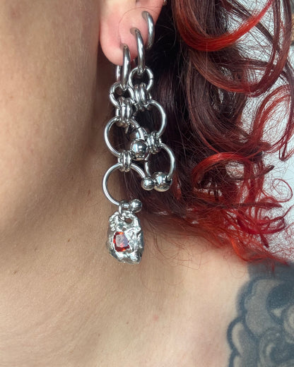 Soleria orange | Chainmail Earring Pair
