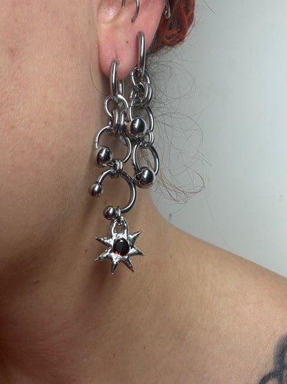 Soleria red | Chainmail Earring Pair