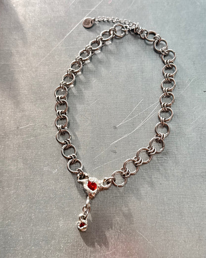Uterus collection chainmail chain orange | soldered Necklace