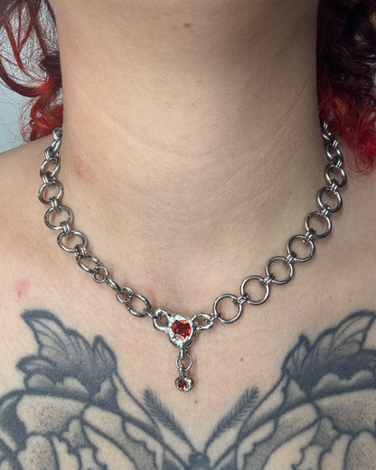Uterus collection chainmail chain orange | soldered Necklace