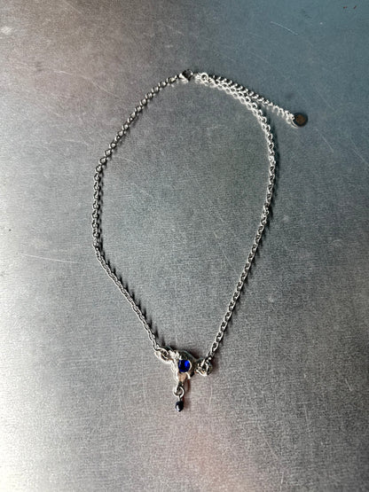 Uterus collection thin chain blue | soldered Necklace