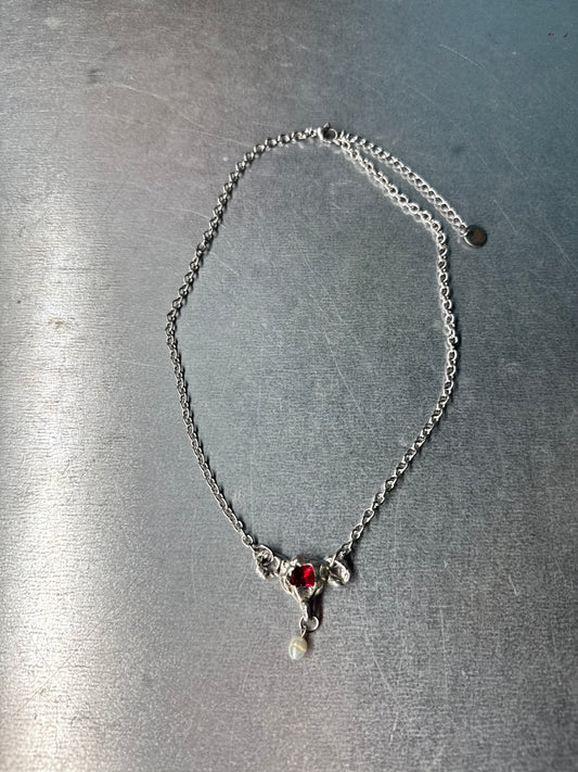 Uterus collection thin chain red pink | soldered Necklace
