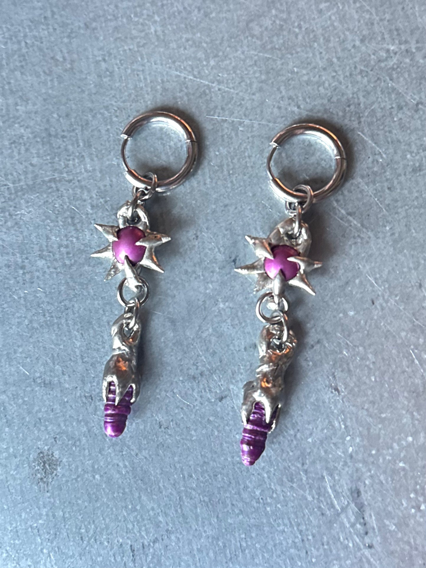 Zuna purple | soldered Earring