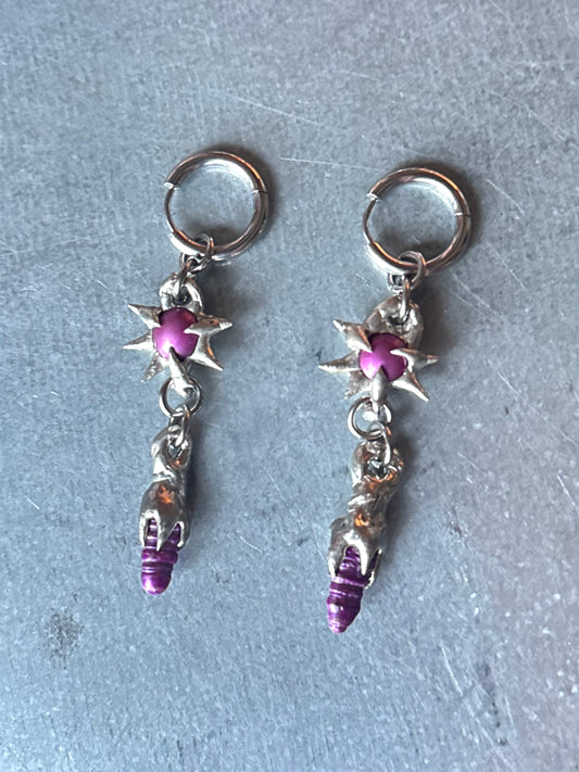 Zuna purple | soldered Earring