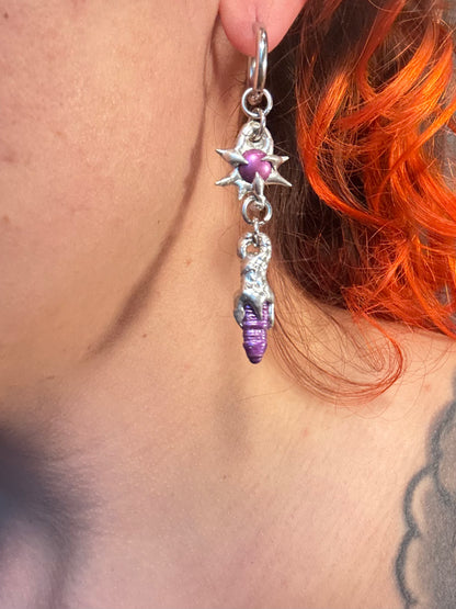 Zuna purple | soldered Earring