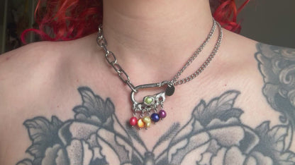 Rainbow I | soldered Carabiner Necklace
