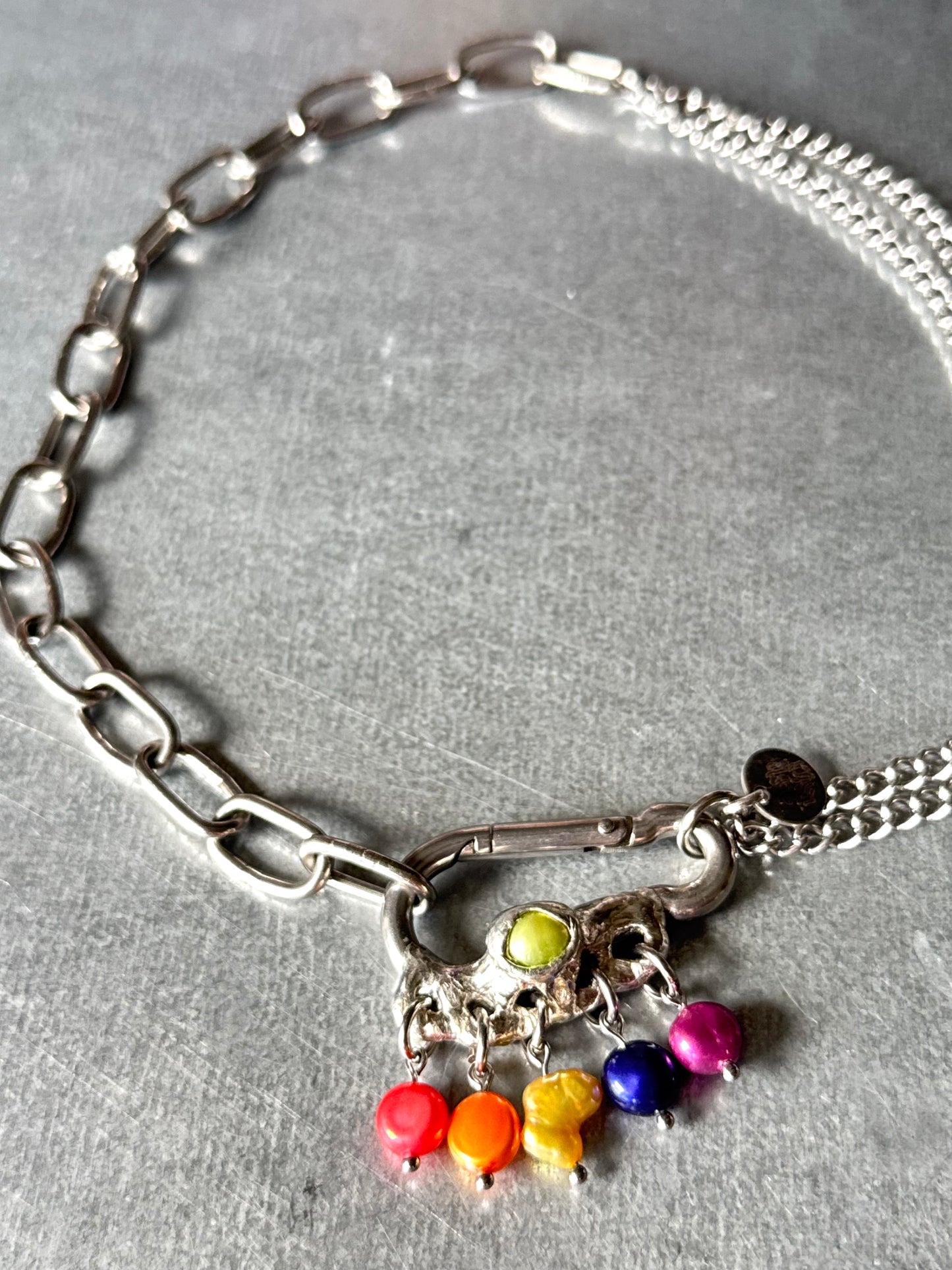Rainbow I | soldered Carabiner Necklace