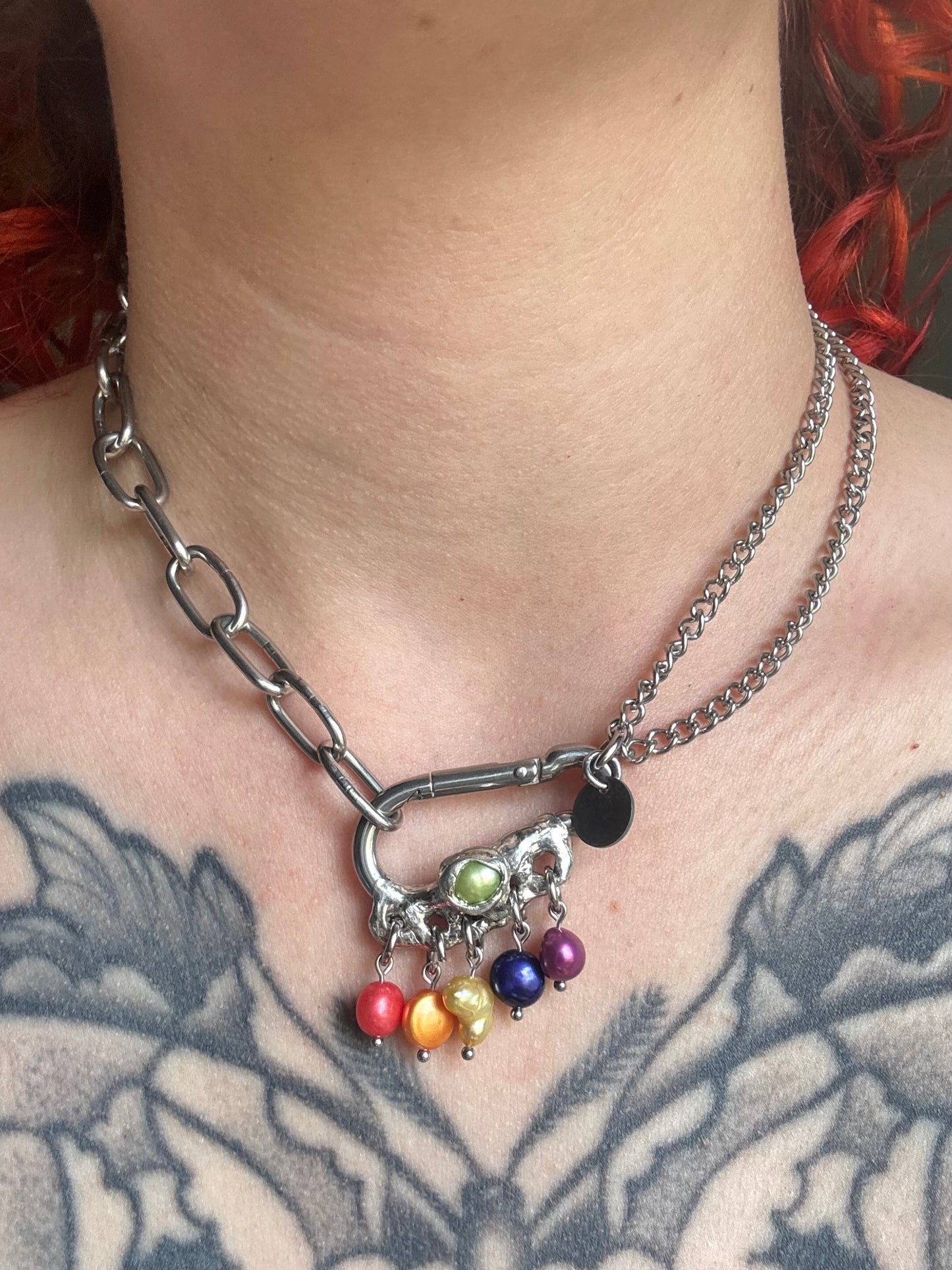 Rainbow I | soldered Carabiner Necklace