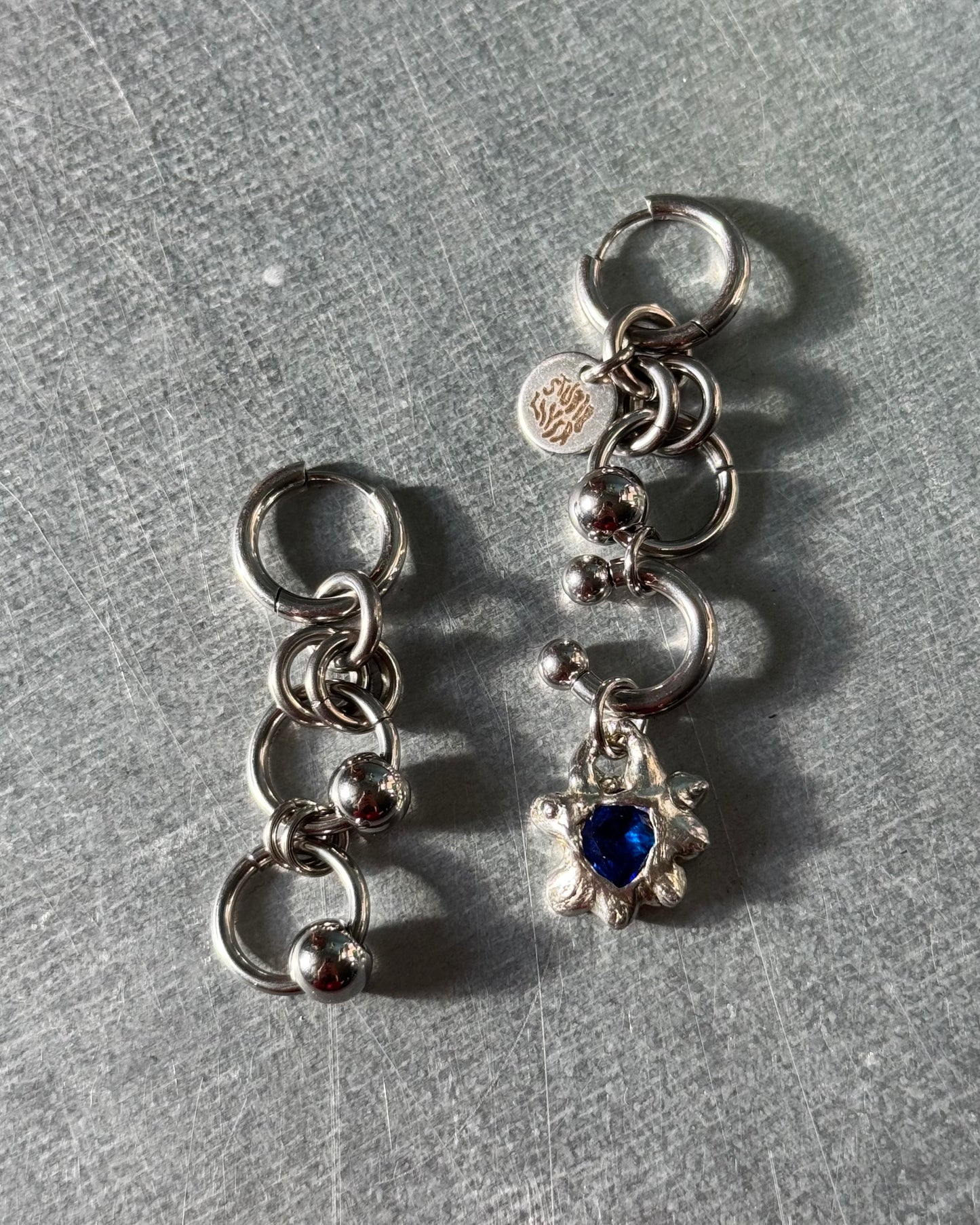 Soleria blue | Chainmail Earring Pair