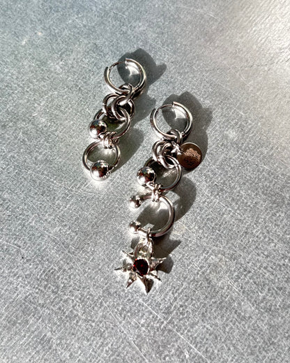 Soleria red | Chainmail Earring Pair