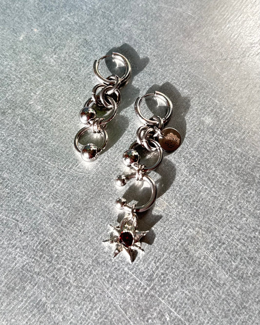 Soleria red | Chainmail Earring Pair