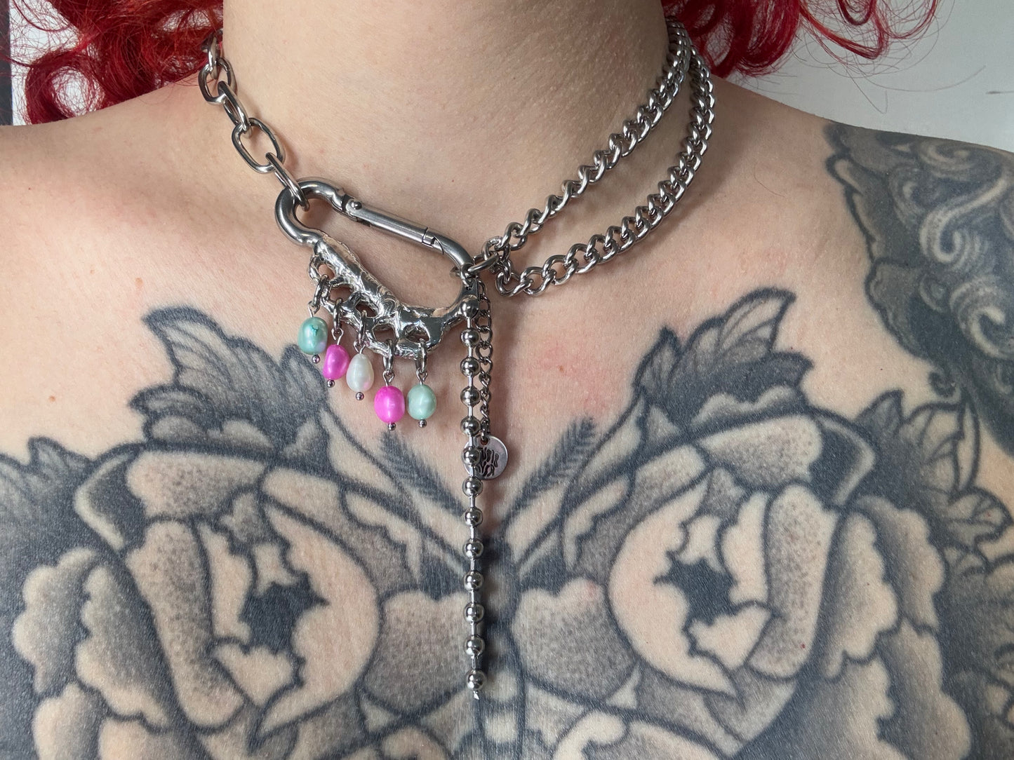 Trans big | soldered Carabiner Necklace