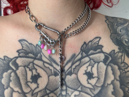 Trans big | soldered Carabiner Necklace