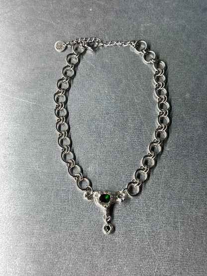 Uterus collection chainmail chain blue | soldered Necklace