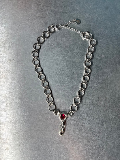 Uterus collection chainmail chain red pink | soldered Necklace